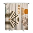 thumbnail image 1 of Nordic Ethnic Shower Curtain 72x84 Inches Polyester Quick-Dry Bathroom Curtain with Plastic Rings Tribal Aesthetic, 1 of 5