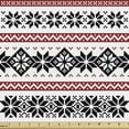 thumbnail image 1 of Ambesonne Nordic Fabric by the Yard Upholstery, Ornate Seasonal Motifs Art, 2 Yards, White Black Ruby, 1 of 4