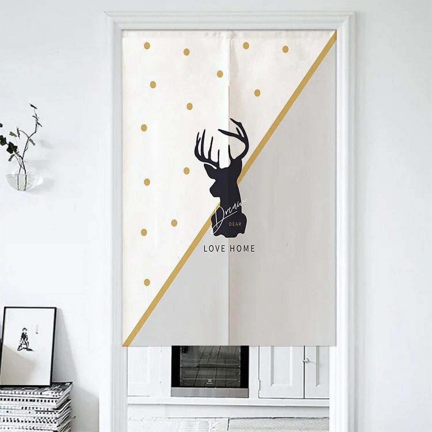 Nordic Forest Lake Door Curtains Living Room Bedroom Shuttered Curtain