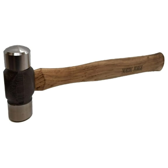 Nordic Forge 2 Lb Rounding Hammer - Forging Hammer for Steel Shaping, Blacksmithing, Metalworking - 15.5" Overall Length, 3.5" Head