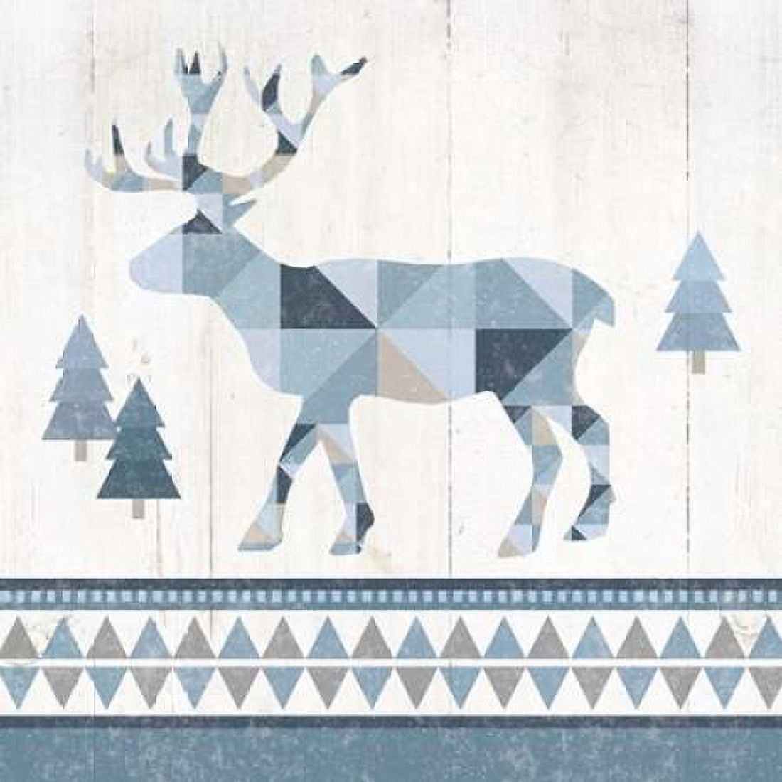 Nordic Geo Lodge Deer IV Canvas Art - Wild Apple Portfolio (24 x 24)