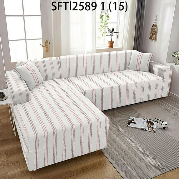Nordic Geometry Sofa Bed Cover Simple Stripe Corner Sofa Cover Line Corner Covers for Sofa 1-4 Seat Home Elastic Sofa Covers