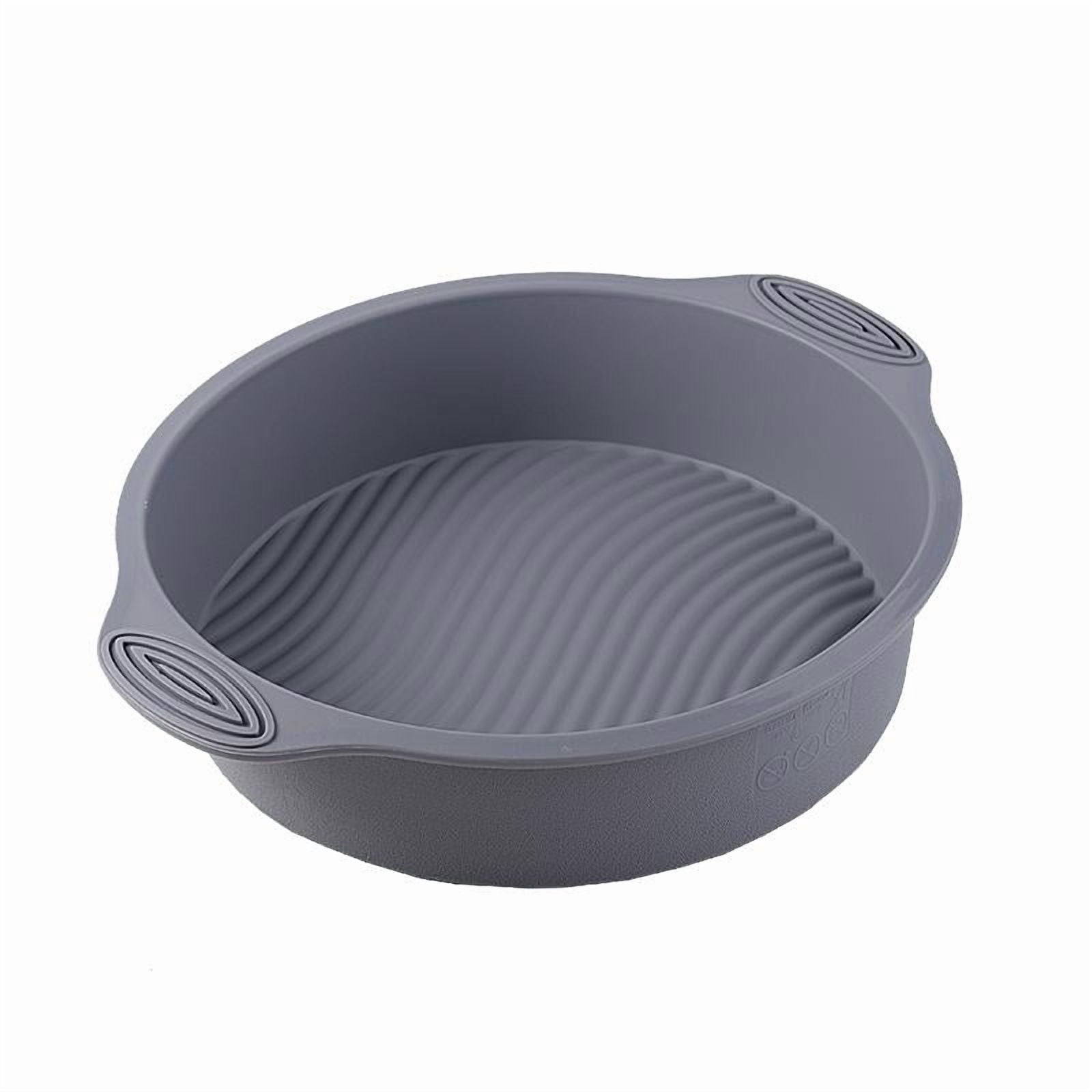 Nordic Gray 10-Inch Round Mold with Handles - Silicone Cake Pan - Food ...
