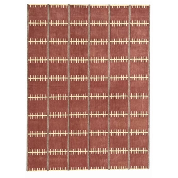 Nordic Grid Pink Checkered Area Rug, Modern Geometric Hand Tufted Carpet for Living Room Bedroom, Pink, 7'x10'