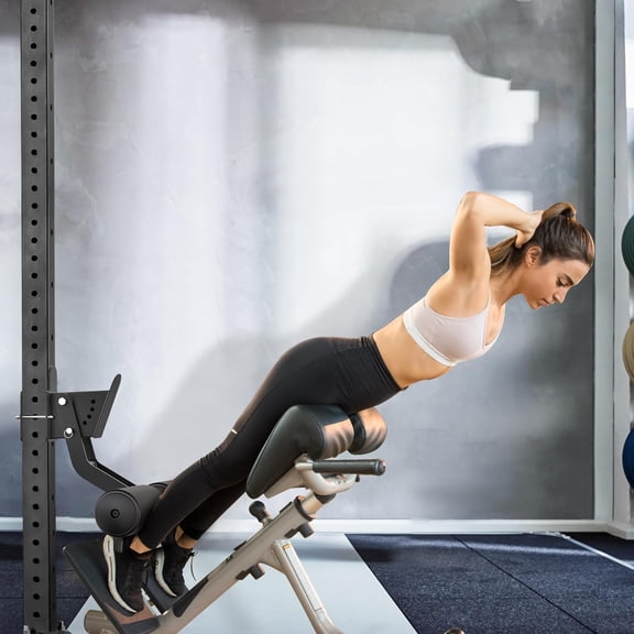 Nordic Hamstring Curl Squat Rack Attachment for Power Rack with 5/8" or 1" Hole - Adjustable Leg Hold Down Attachment with Premium Leather Surface