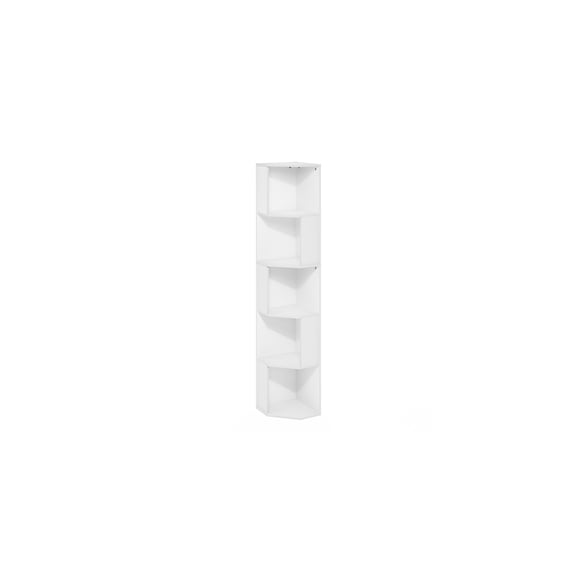 Nordic Haven Freestanding Corner Shelf Bookcase Bookshelf Space Saving Vertical Storage, Modern Space Saving Storage Rack