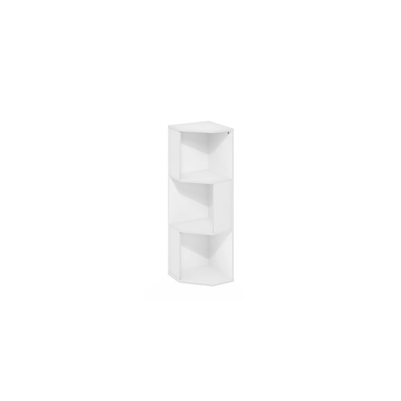 Nordic Haven Freestanding Corner Shelf Bookcase Bookshelf Space Saving Vertical Storage, Modern Space Saving Storage Rack