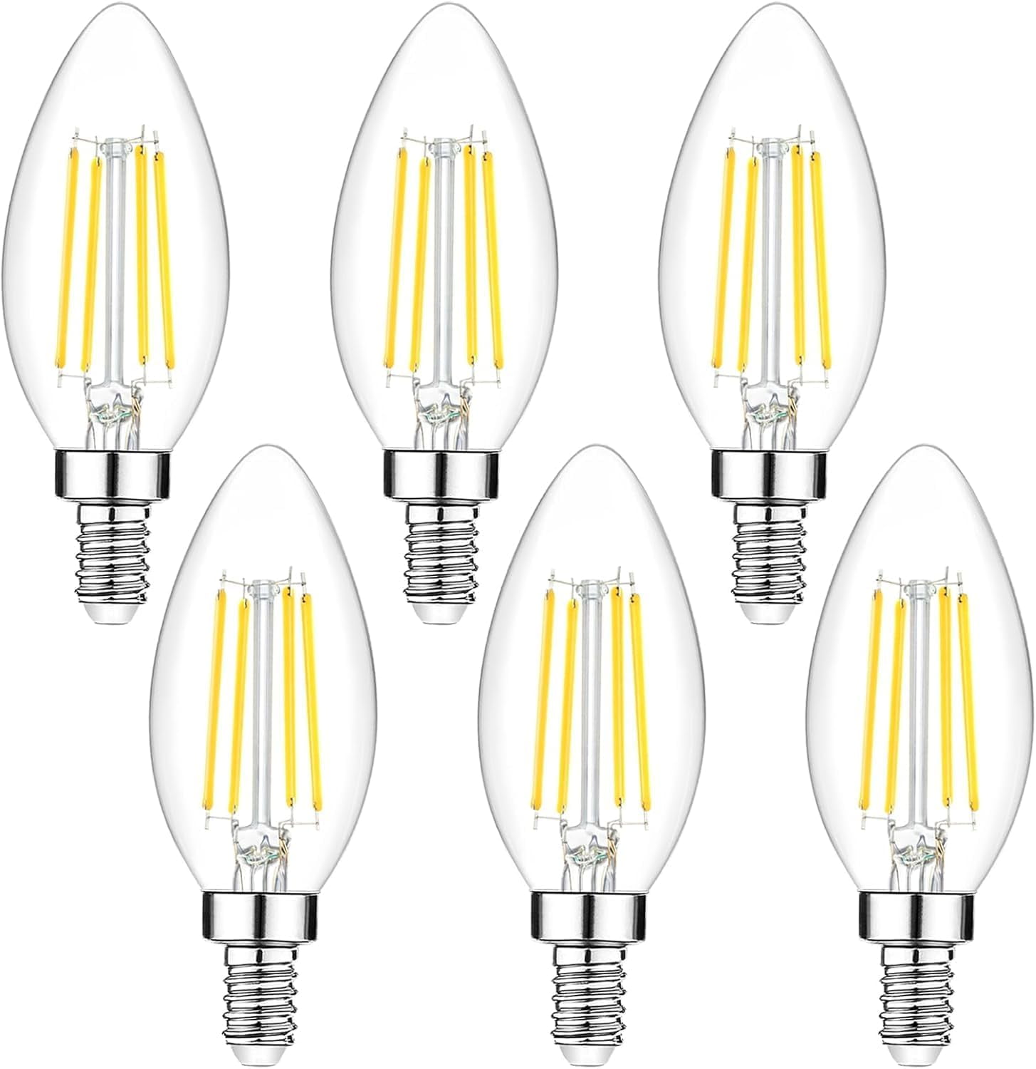 Nordic Hygge 6-Pack Light Bulbs Dimmable E12 LED Candelabra Bulbs (DW)
