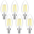 thumbnail image 1 of Nordic Hygge 6-Pack Light Bulbs Dimmable E12 LED Candelabra Bulbs (DW), 1 of 5