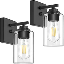Nordic Hygge Set of 2 Wall Sconces, Black