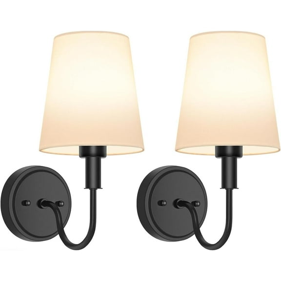 Nordic Hygge Wireless Rechargeable Wall Sconce, Black, 2 Pack