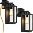 thumbnail image 1 of Nordic Hygge 2-Pack Porch Lights Outdoor with UL Certified Outlet, Black, 1 of 5
