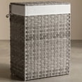 thumbnail image 1 of Nordic Hygge 23.8 Gal. Dove Gray Synthetic Rattan Laundry Hamper with Lid and Removable Liner, 1 of 8