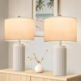 thumbnail image 1 of Nordic Hygge 23.5’’ Modern Table Lamps, Cream, 2 Pack, 1 of 9