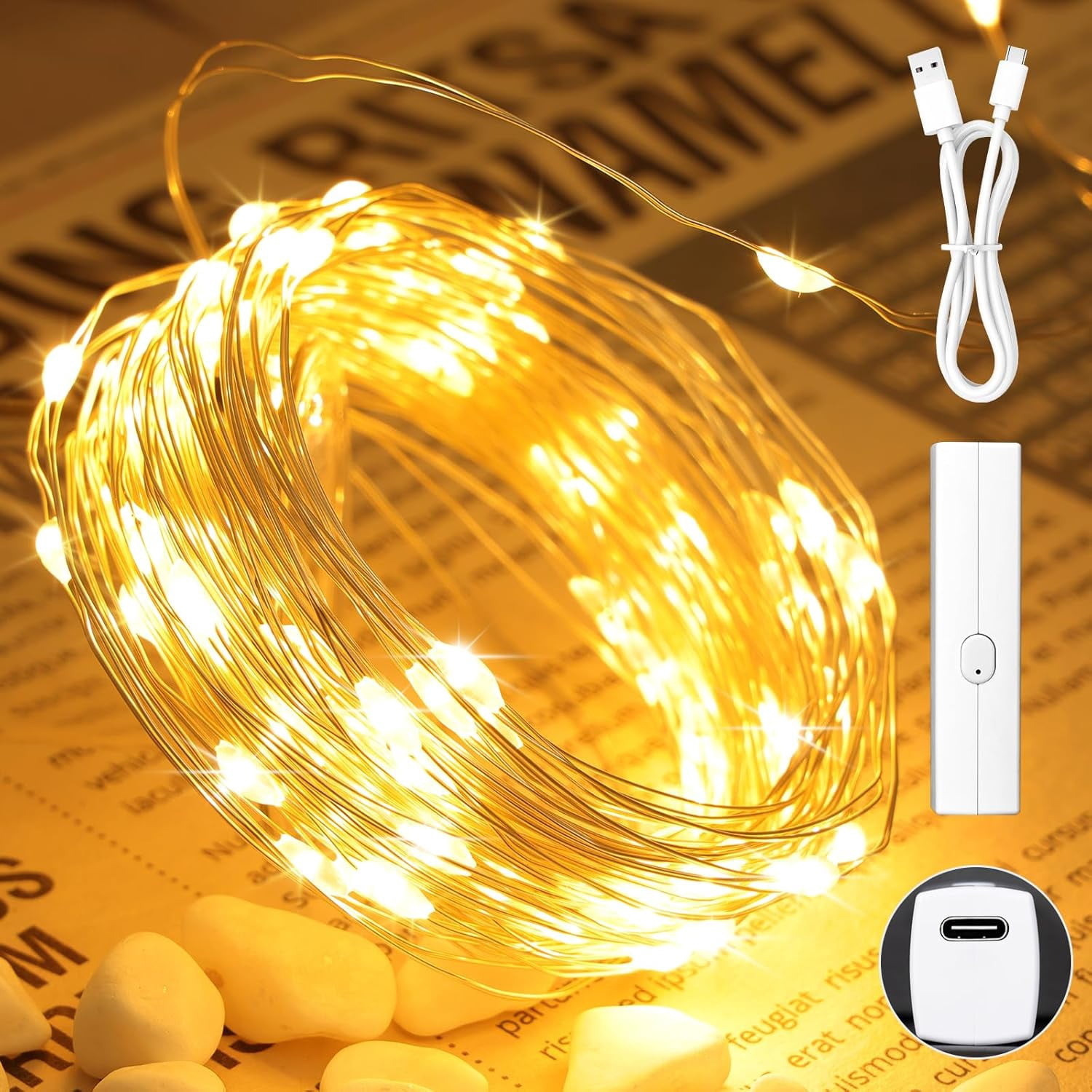 Nordic Hygge Lipstick Fairy Lights, (10M/33FT Warm White)