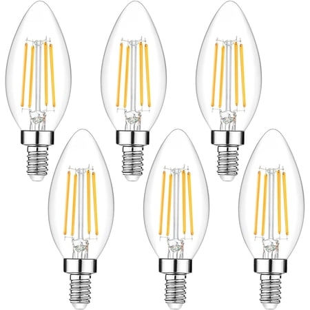 Nordic Hygge 6-Pack Light Bulbs Dimmable E12 LED Candelabra (WW)