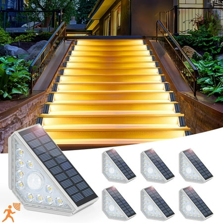 Nordic Hygge 8-Pack Outdoor Solar LED Stair Lights Waterproof IP67