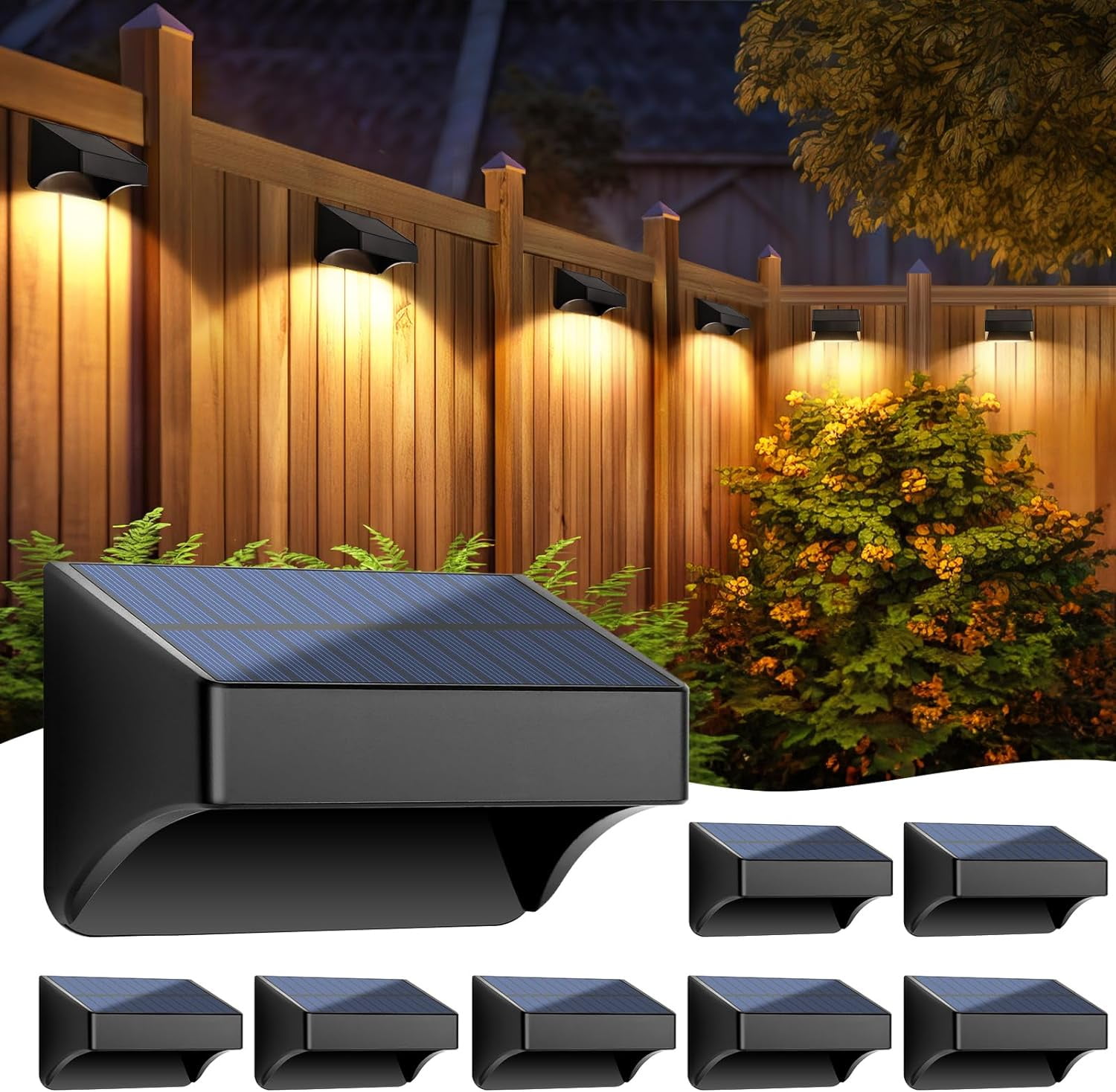 Btfar 4 Pack Solar Fence Lights Outdoor Garden, LED Retro Hanging Solar Wall Lights Outdoor - View #9