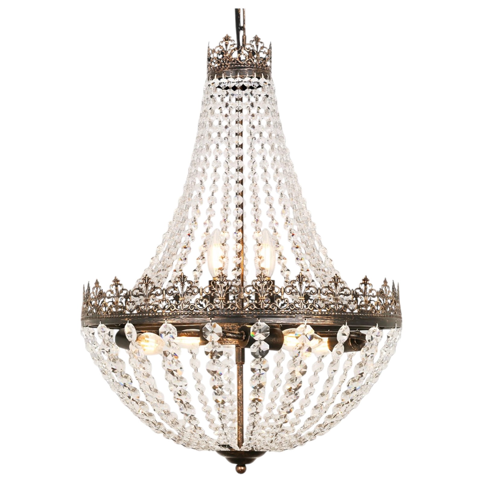 Nordic Hygge Crystal Antique French 6-Light Bedroom Chandelier