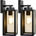 thumbnail image 1 of Nordic Hygge Outdoor Wall Light Fixtures, Exterior Waterproof Lanterns, Porch Sconces Wall Mounted Lighting with E26 Sockets & Glass Shades, 1 of 8