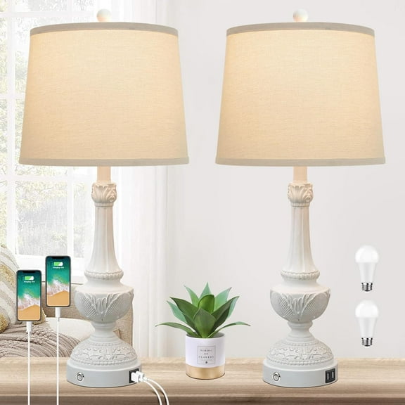 Nordic Hygge 28'' Table Lamps Set of 2, 3-Way Dimmable Touch Control