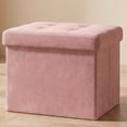thumbnail image 1 of Nordic HyggeFolding Storage Ottoman Footrest, Jelly Pink, 1 of 8