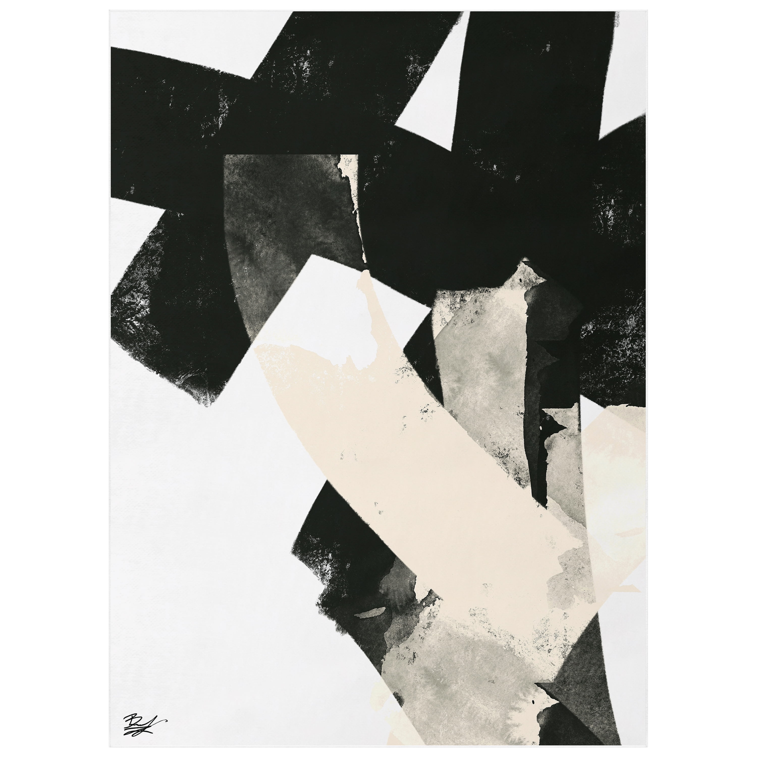 Nordic II Washable Abstract Art Area Rug size 8'x10', Power-loomed, Heavenly Softness with Non-Slipping Backing