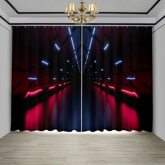Nordic Ins Style Technology Sense Curtain Background KTV Network Cafe Gaming Room Bedroom Curtain 2P