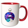 thumbnail image 1 of 3drose, Nordic Inspired Sci-fi Polar Bear Illustration, 11oz Two-tone Red Mug, 1 of 6