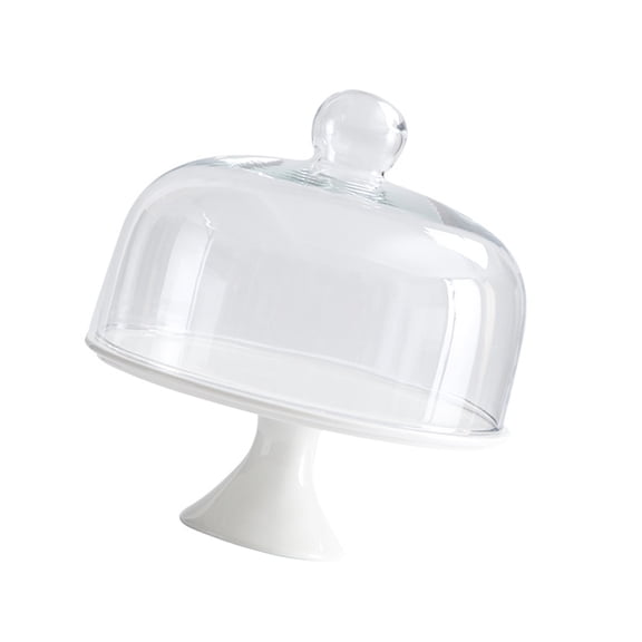 Nordic Inspires Elevated Cake Stand With Elevated Base Ceramic Glass Multifunctional Serving Tray For Sweet Treat