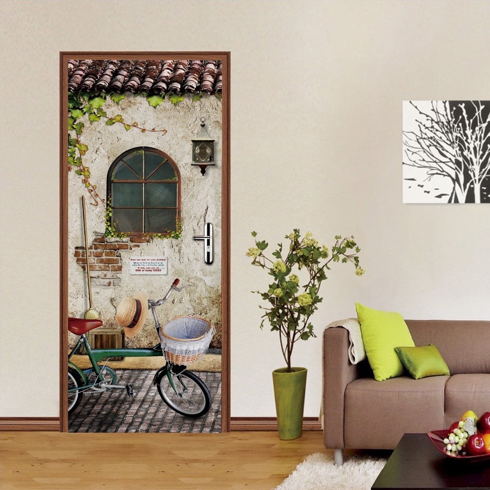 Nordic Interior Door Wallpaper PVC Self-adhesive Waterproof Sticker For ...