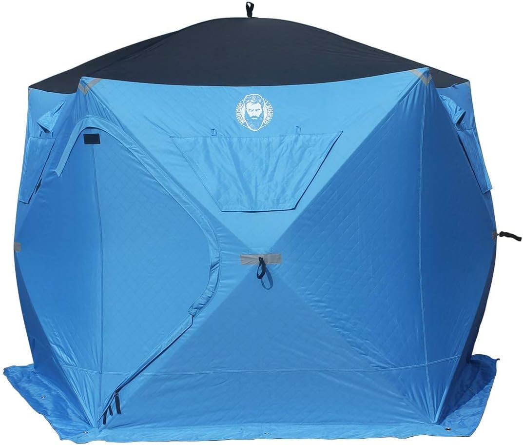 Nordic Legend 4-9 Person Portable Ice Fishing Shelter with 2 Big