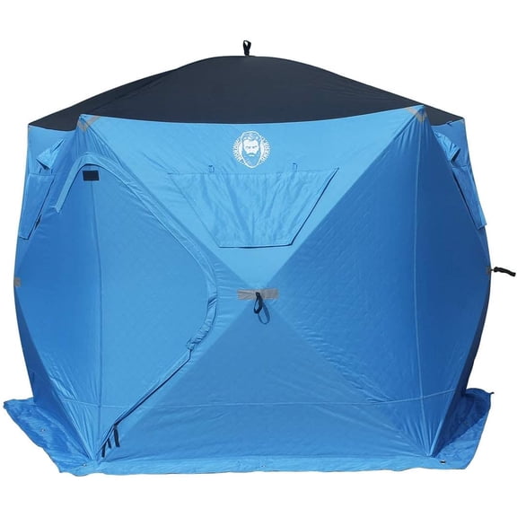 Nordic Legend 4-9 Person Portable Ice Fishing Shelter with 2 Big Doors-Diamond Door Guard System