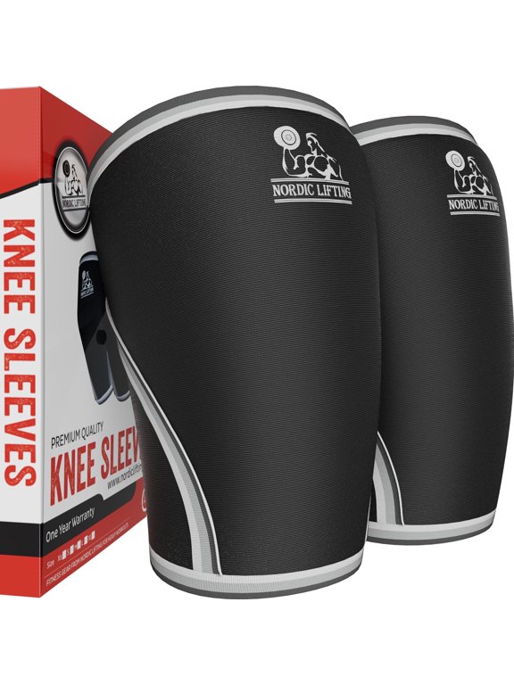 7mm Neoprene Knee Brace Compression Sleeves For Support, 1 Pair, Black , Medium
