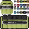 thumbnail image 1 of Nordic Lifting Adjustable Ankle Weights for Women & Men 2-10 lbs, 1 Pair - Yellow Green, 1 of 9