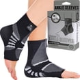 thumbnail image 1 of Nordic Lifting Ankle Brace Compression Sleeves For Tendonitis Recovery and Prevention - 1 Pair, Large, 1 of 8