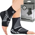 thumbnail image 1 of Nordic Lifting Ankle Compression Sleeves (1 Pair) - Support for Injury Recovery & Prevention - (Grey, X-Large), 1 of 7