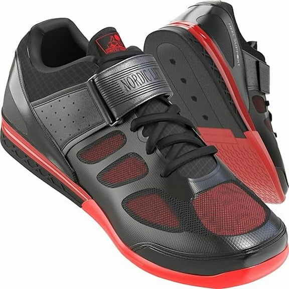 Nordic Lifting VENJA Weightlifting Shoes for Men, BlackRed, Size 10 US