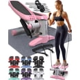 thumbnail image 1 of Nordic Lifting Mini Stepper  Stair Climber Exercise Machine with Resistance Bands  330 LBS Capacity, Pink, 1 of 8
