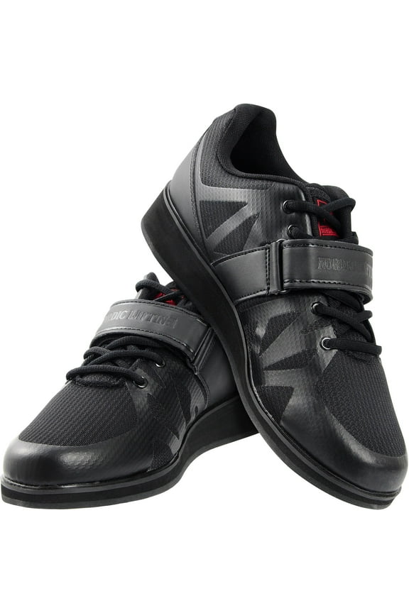 Powerlifting Shoes for Heavy Weightlifting - Men's Squat Shoe - MEGIN (Black - 11.5)