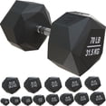 thumbnail image 1 of Nordic Lifting Hex Dumbbell Prism Rubber Encased Cast Iron 15 lb, 1 of 7