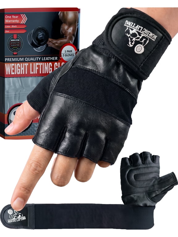 Wrist Support Weightlifting Gloves, Black, Medium
