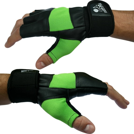 Nordic Lifting Weight Lifting Gloves with Wrist Support – Workout Gloves for Men & Women, Gym & Cross Training – Green, XS