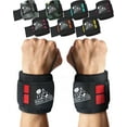 thumbnail image 1 of Nordic Lifting Wrist Wraps 14" for Weightlifting, Cross Training and Powerlifting- Red, 1 Pair, 1 of 8