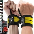 thumbnail image 1 of Nordic Lifting Wrist Wraps 14" for Weightlifting, Cross Training and Powerlifting - Yellow , 1 Pair, 1 of 9