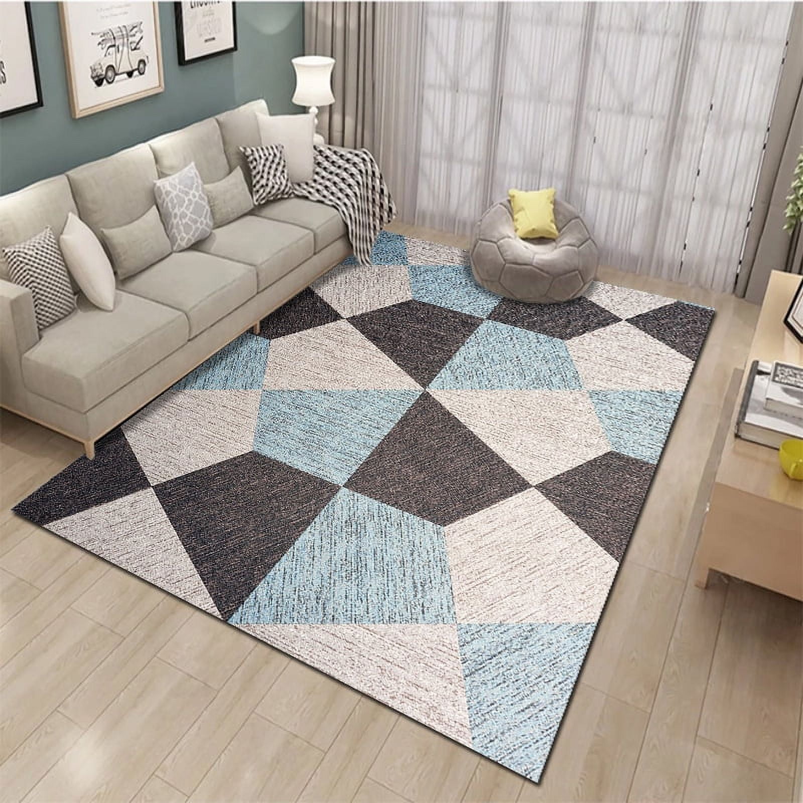 Nordic Geometric Printed Carpets Rugs Modern Coffee Table Bedroom Living Room Non-Slip main image 1