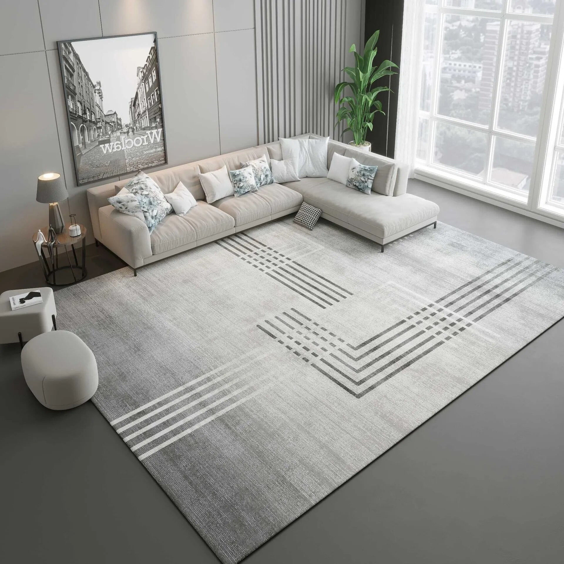 Nordic Light Luxury Grey Carpet Living Room Sofa Coffee Tables Carpets
