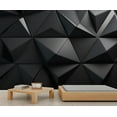 thumbnail image 1 of Nordic Light Luxury Wall Murals For Living Room Bedroom, 3D Triangular Facet Mural, Classic Black Large Wallpaper, Solid Geometry Murals, Geometry Home Decor & Gift 59"W x 39.4"H (Not Peel and Stick), 1 of 6