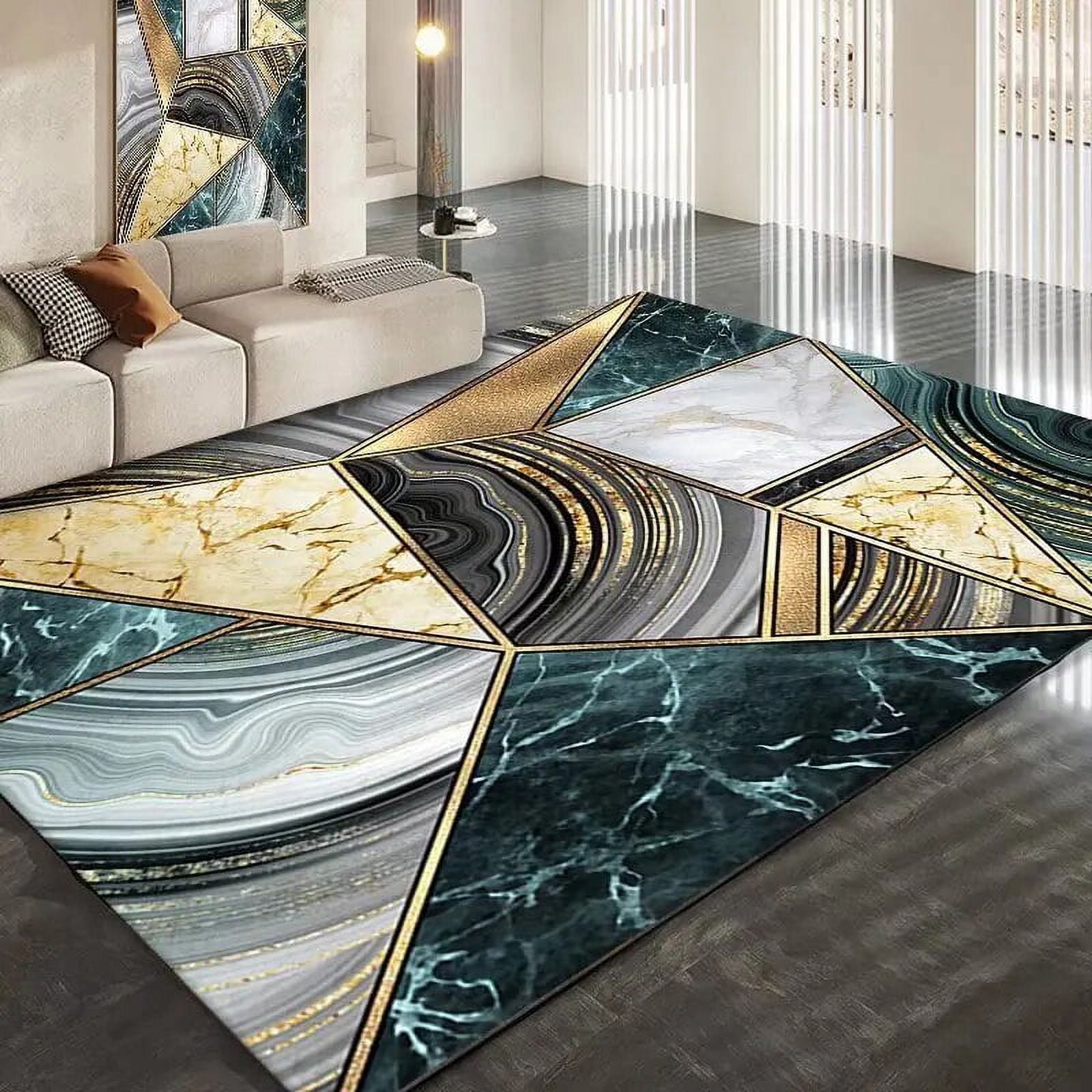 Nordic Light Marble Living Room Carpet Bedroom Art Abstract Bedside