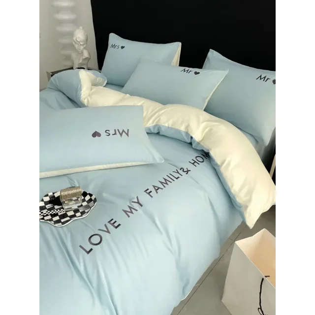 Nordic Luxury Egyptian Cotton Bedding Set King Queen Double Twin Size